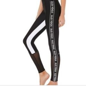 Alo Leggings with Mesh and Logo